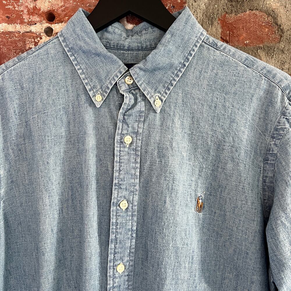 Polo Ralph Lauren Men's LS Chambray Shirt L 23x30